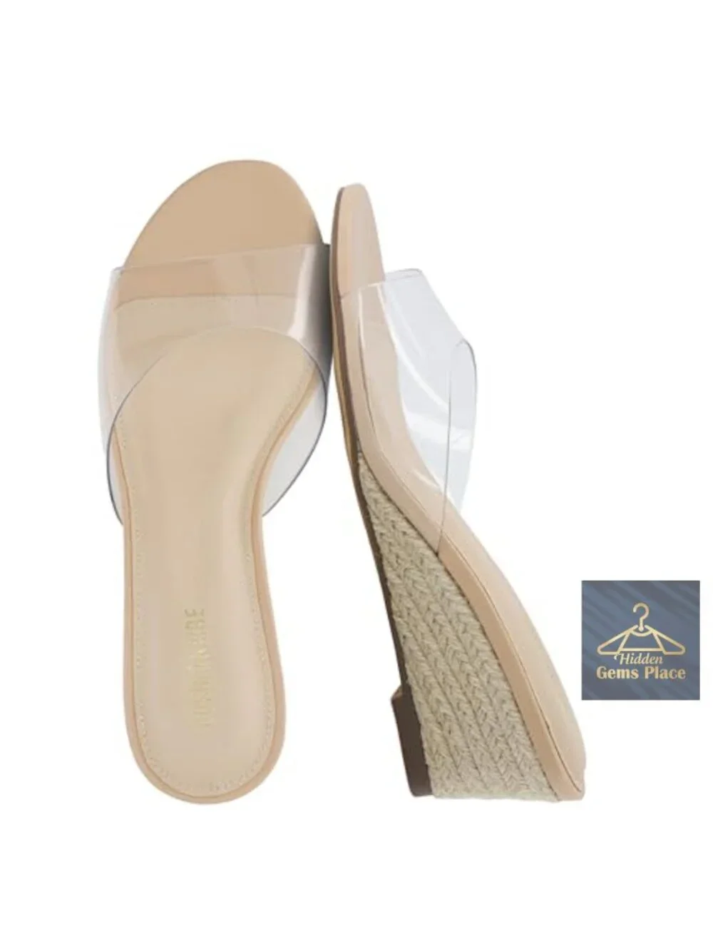 Clear Wedge Sandals with Memory Foam Comfort